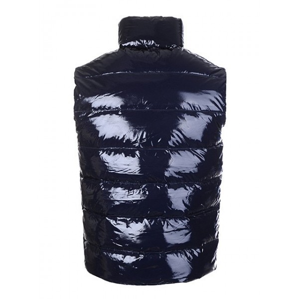 Moncler Deep blu maniche collo alto caldo Uomo Gilet uscita